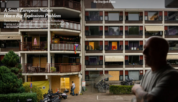 Pagina op de website van de New York Times