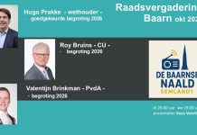 Gemeenteraad van Baarn okt 2025.