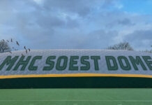 De weg naar de opening van de blaashal in Soest Blaashal MHC Soest