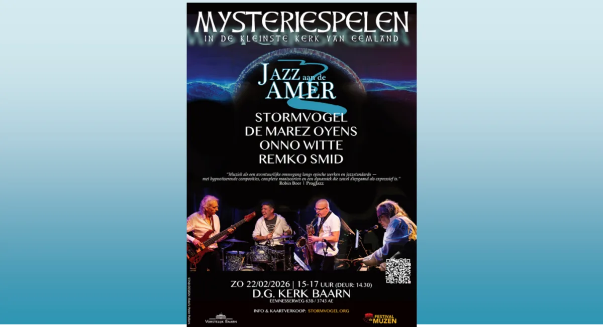 Mysteriespelen in de kleinste kerk van Eemland Jazz aan de Amer