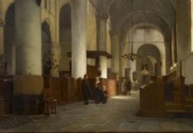 Stilte na afloop, het mooiste ‘applaus’ Interieur van de Grote Kerk te Naarden - Jan Jacob Schenkel, detail (Grote Kerk Naarden)