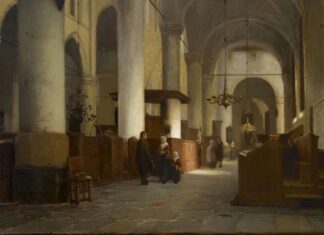 Stilte na afloop, het mooiste ‘applaus’ Interieur van de Grote Kerk te Naarden - Jan Jacob Schenkel, detail (Grote Kerk Naarden)