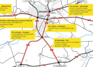 Grote verkeershinder rond Utrecht vanaf april hinderkaart Utrecht
