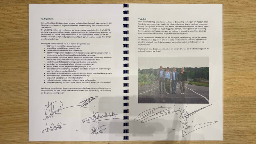 Hoofdlijnenakkoord ondertekend