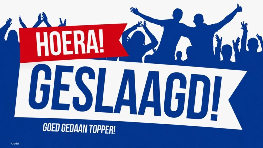 Hoera geslaagd goed gedaan topper