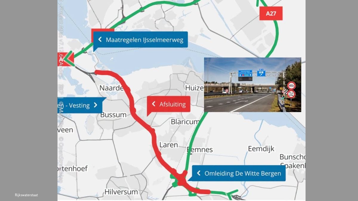 Grote afsluiting A1 deze zomer zorgt voor flinke verkeershinder Grote afsluiting A1 deze zomer zorgt voor flinke verkeershinder